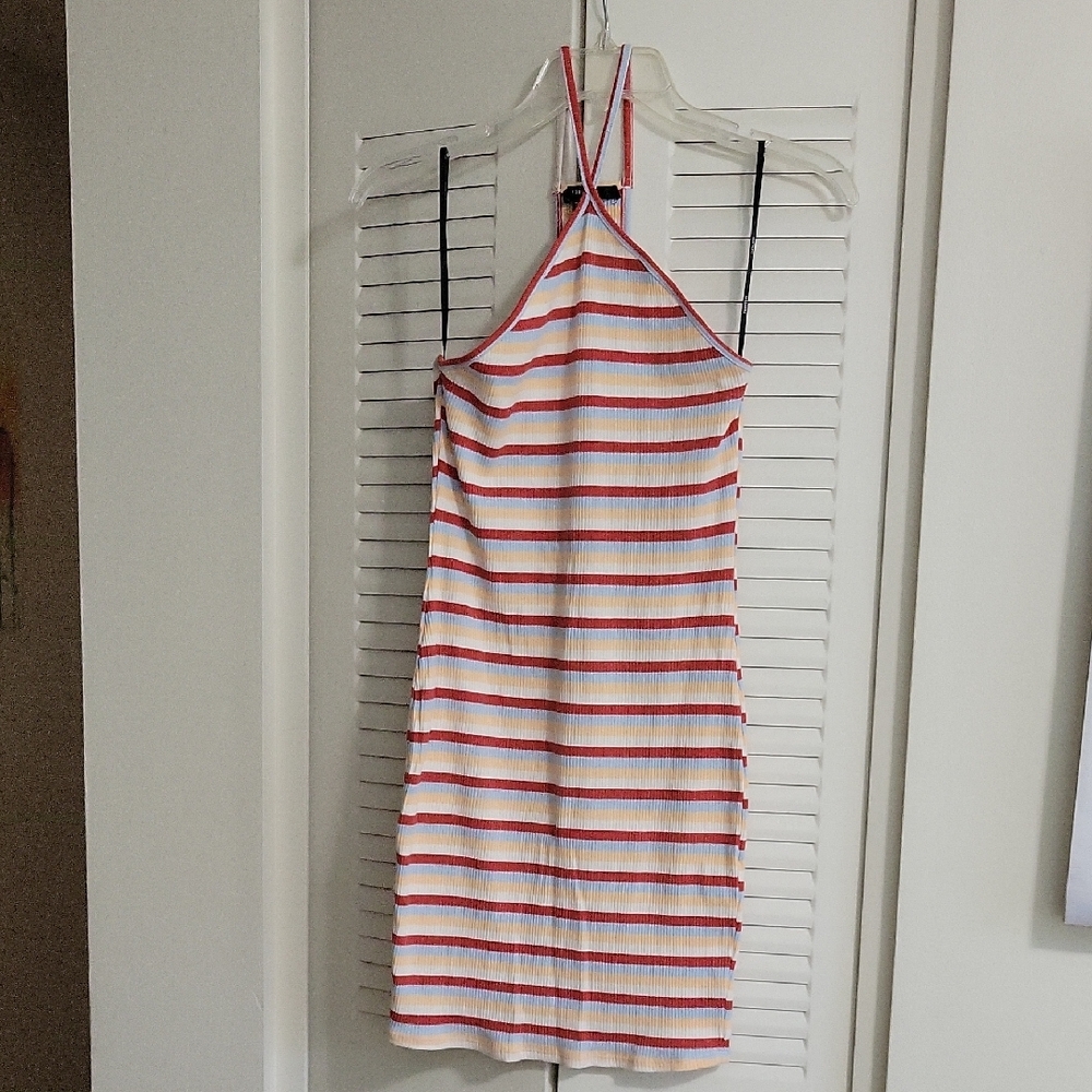 Ribbed Multicolor Striped Dress